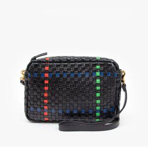 RARE - Clare V. - Marisol in Black w/ Blue, Red & Green Plaid Woven Checkers